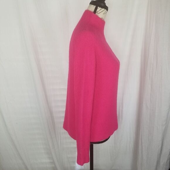 Halogen Fuzzy Pink Raglan Sleeve Mock Turtleneck‎ Sweater Size XS - Picture 5 of 7